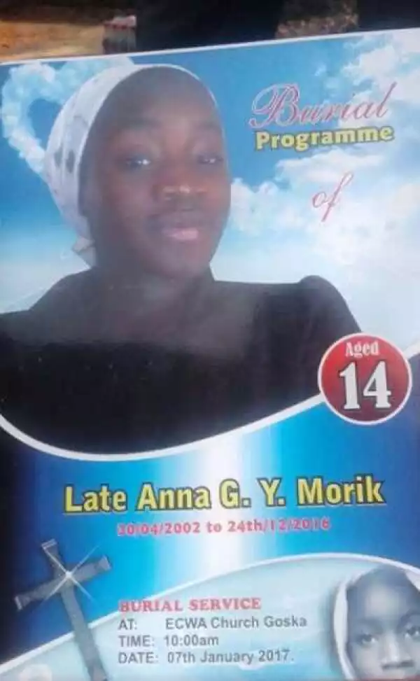 Little 14Years Old Girl, Anna Morik, Killed By Fulani Herdsmen In Southern Kaduna, Buried (Pics)
